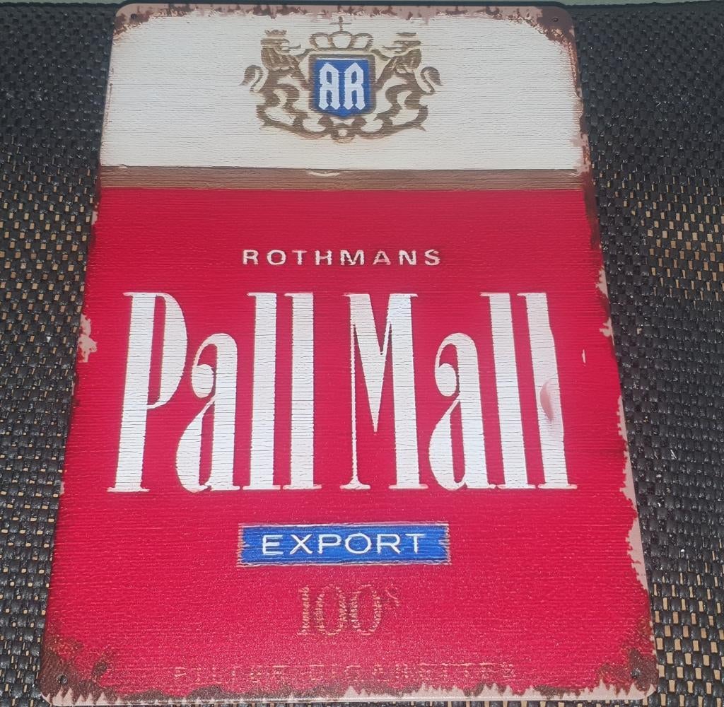 Wandbord pall mall, Ophalen of Verzenden, Nieuw, Reclamebord, Plaat of Schild, Overige merken