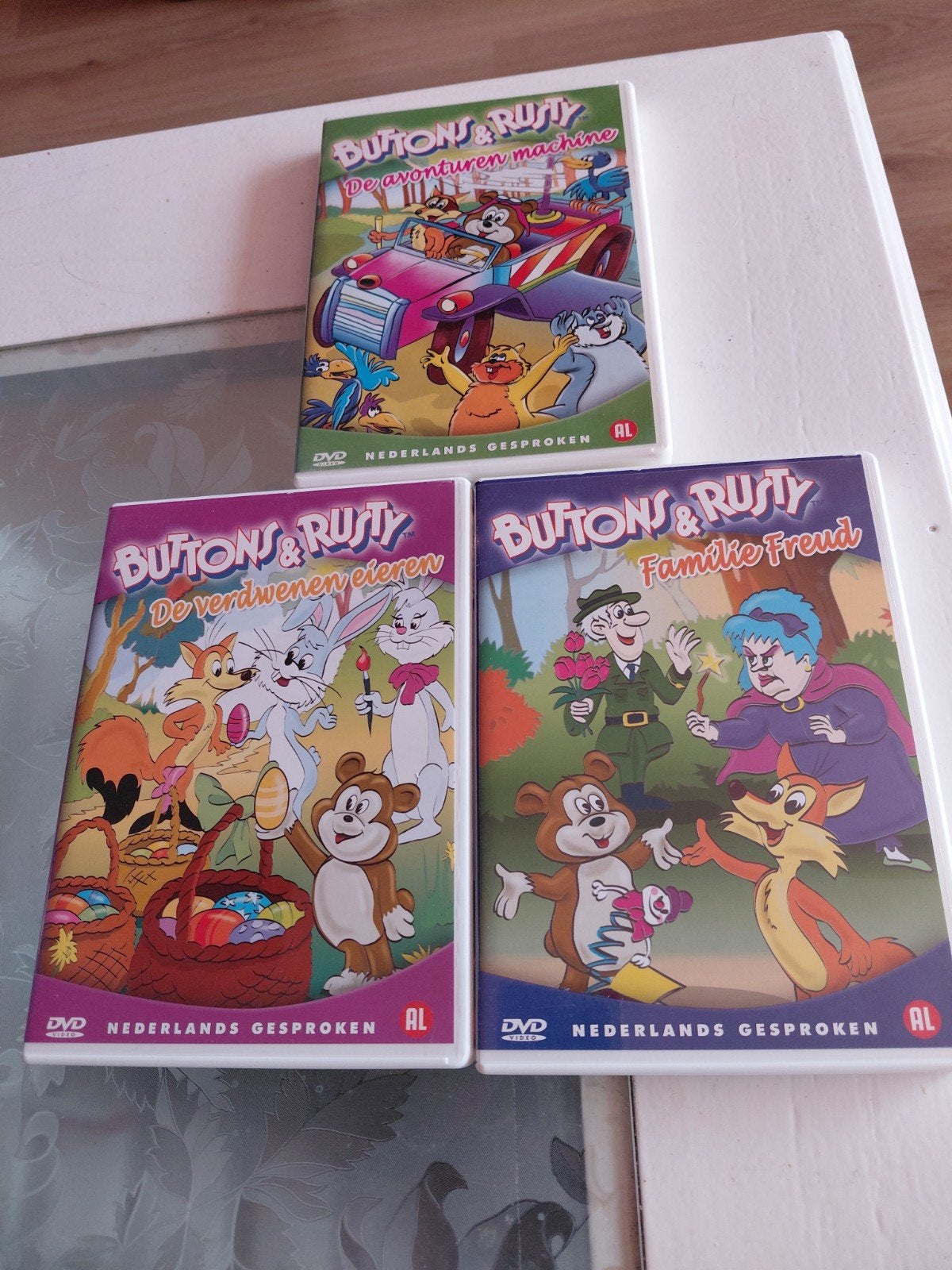 3 Buttons & Rusty dvd's., Europees, Tekenfilm, Alle leeftijden, Ophalen of Verzenden