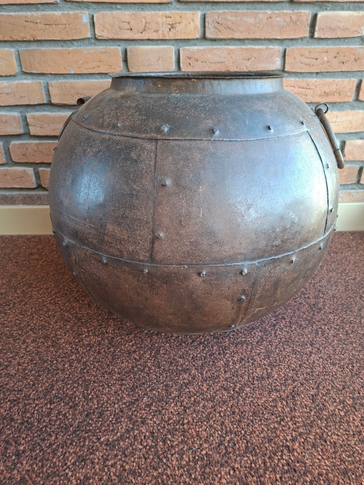 Antieke ijzeren pot - doorsnee 50cm, Antiek en Kunst, Ophalen
