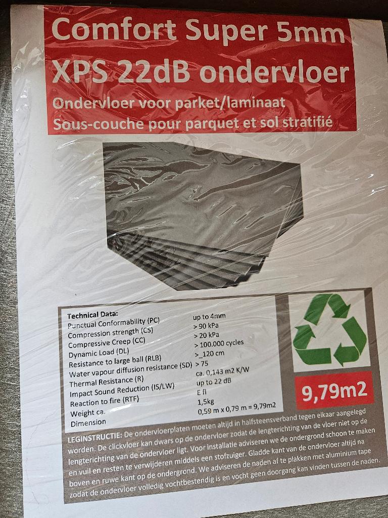 Ondervloer, Ophalen, Overige materialen, 30 cm of meer, 50 tot 150 cm