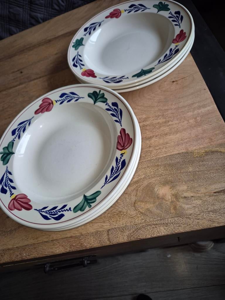 6 diepe borden boerenbond, Ophalen of Verzenden