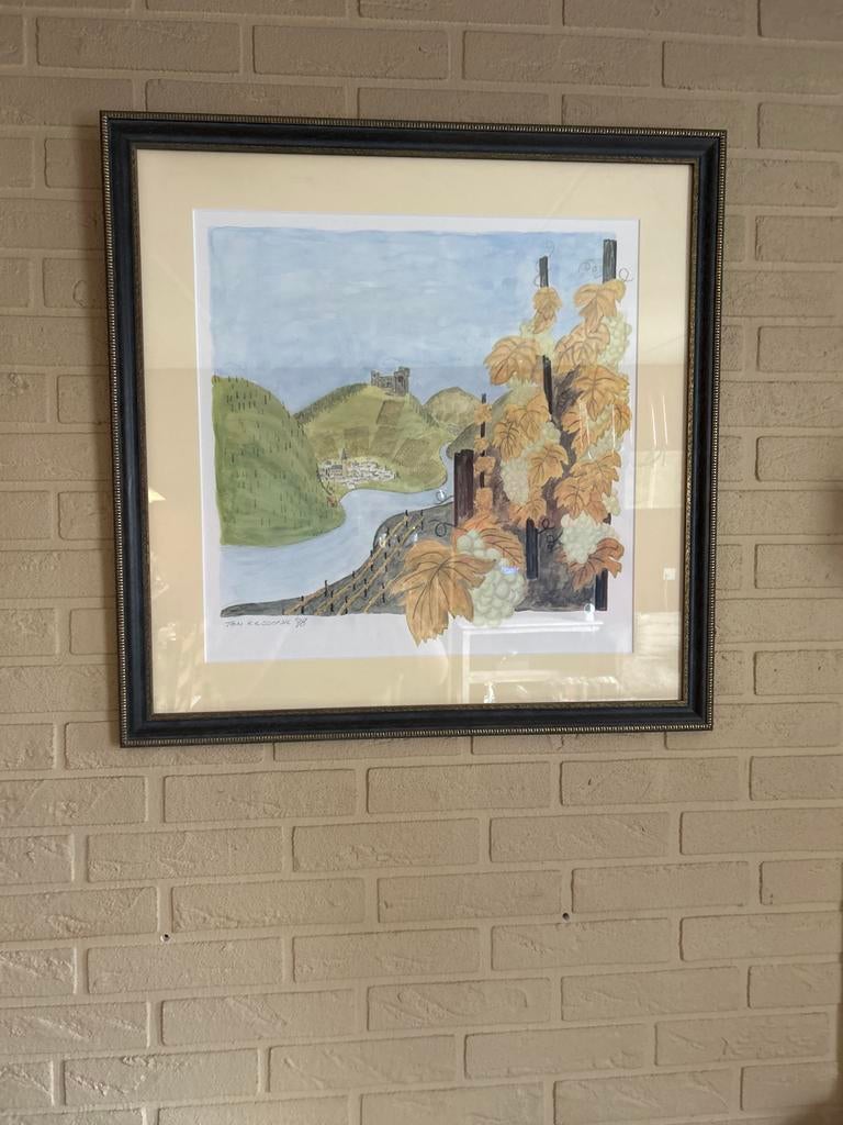Ingelijste aquarel van Ton Kilsdonk '98 - Landschap, Ophalen