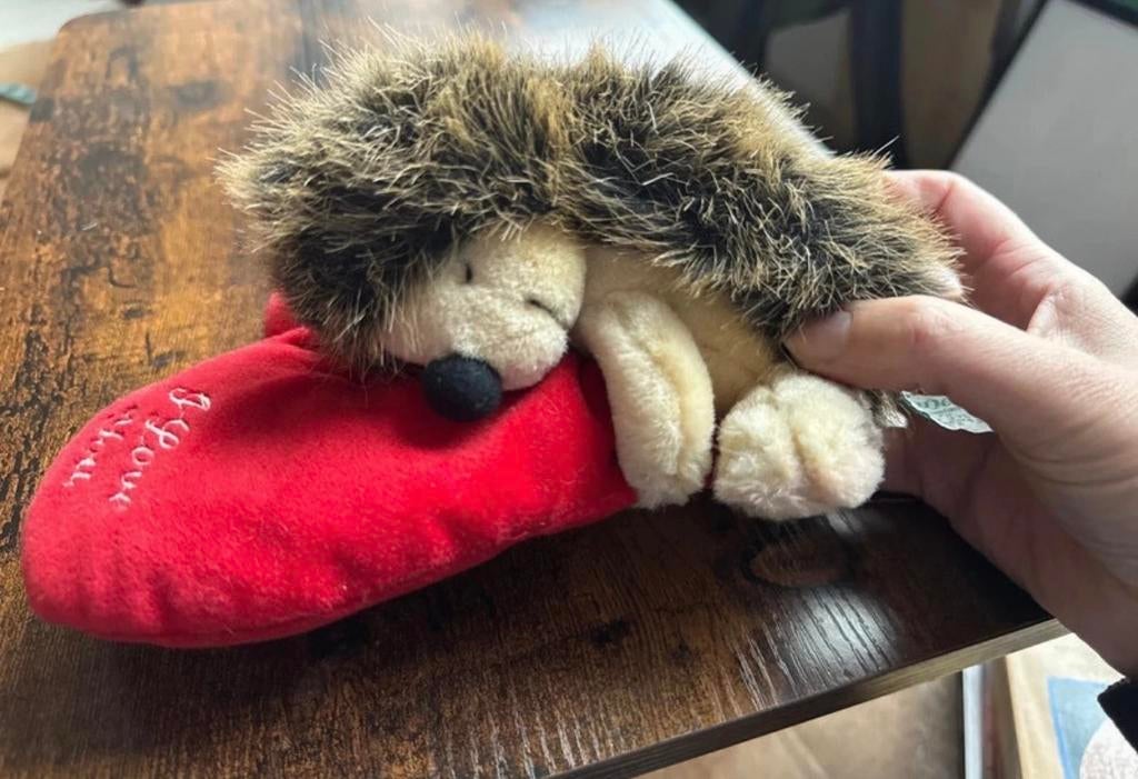 Russ Berrie egel knuffel met hartje 'I Love You', Verzenden, Overige typen, Meerkleurig, Klein (minder dan 20 cm)