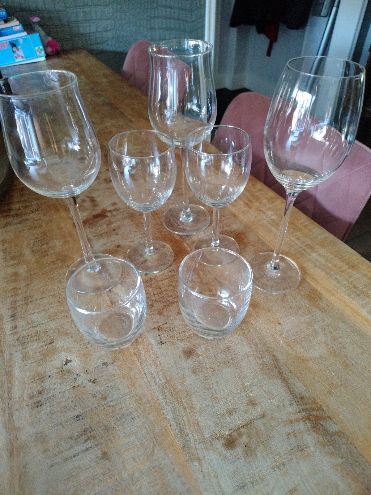 gratis wijnglazen, Ophalen