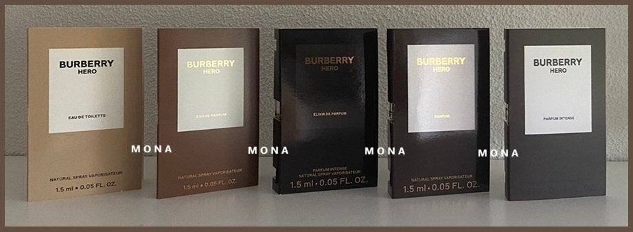 BurberryHero set 5 parfum samples proefjes testers monsters, Sieraden, Tassen en Uiterlijk, Uiterlijk | Parfum, Verzenden, Nieuw