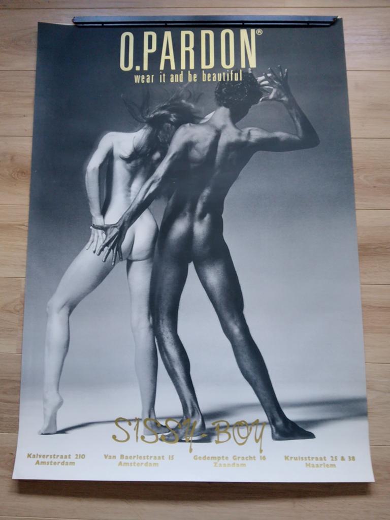 O.PARDON Sissy Boy Reclame Poster - Zeldzaam, Rechthoekig Staand, Deurposter of groter, Ophalen of Verzenden, Zo goed als nieuw