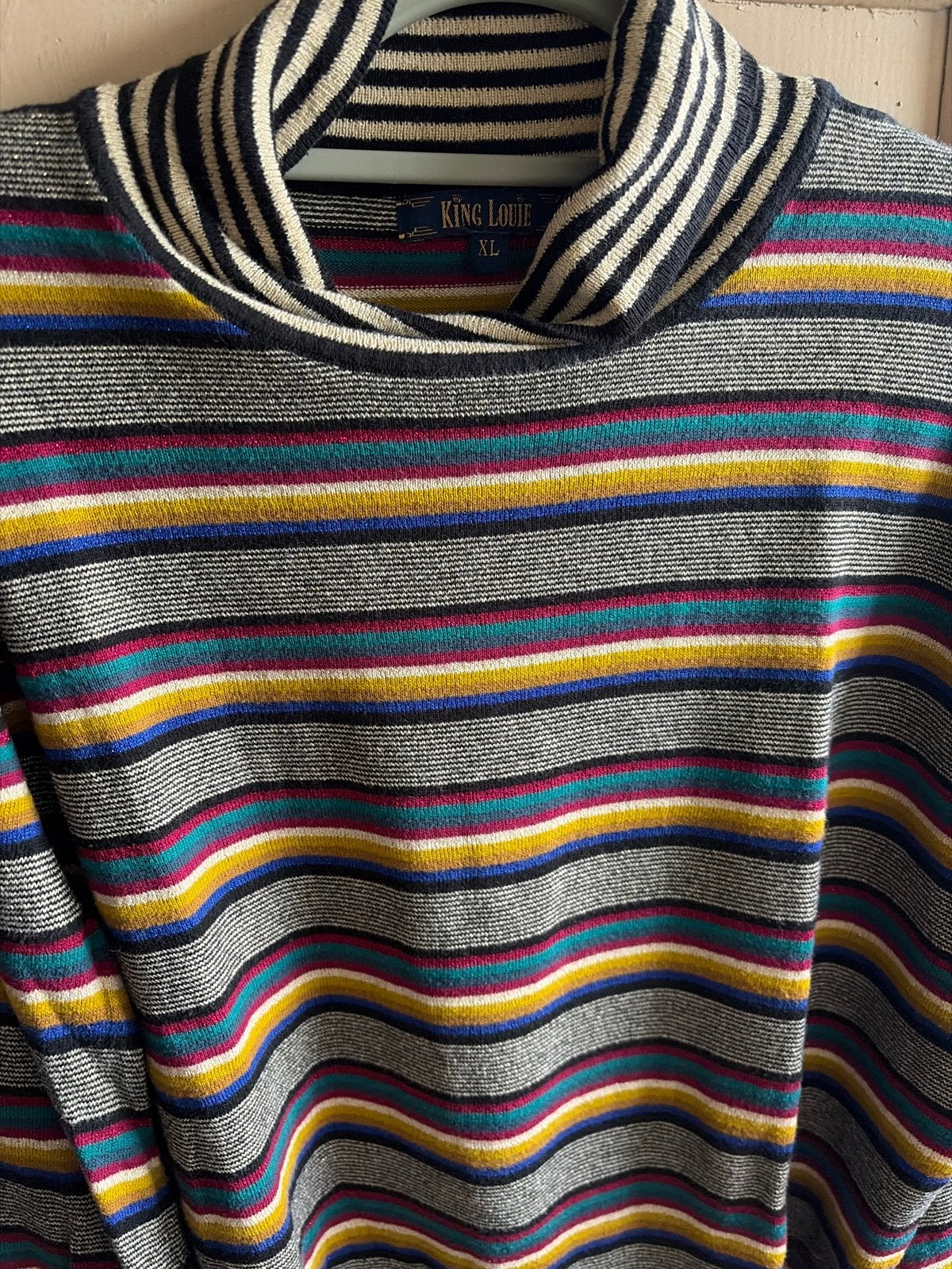 King Louie gestreepte coltrui - Maat XL, Verzenden, Zo goed als nieuw, Maat 46/48 (XL) of groter, Meerkleurig