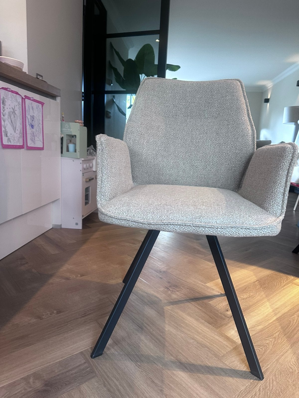 Eetkamerstoel Raffy 6 stuks., Ophalen, Zo goed als nieuw, Overige kleuren, Vijf, Zes of meer stoelen