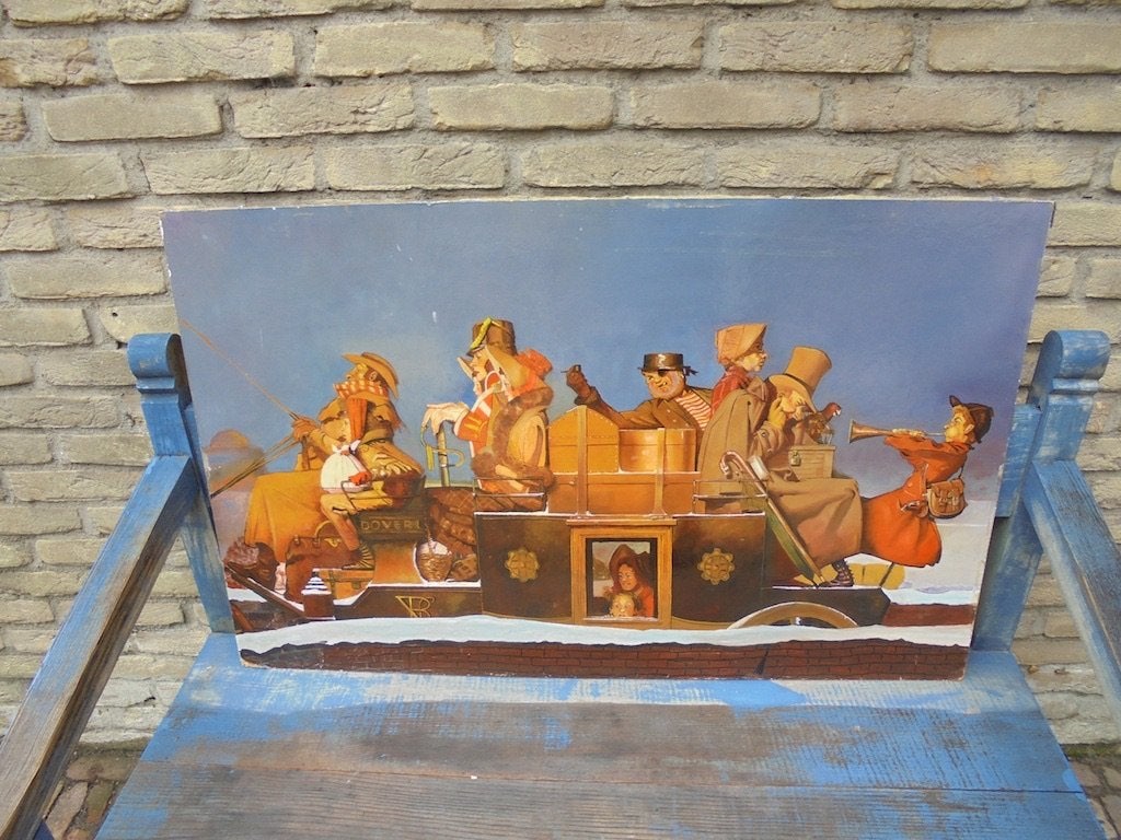 Antiek Schilderij zeer leuk winters tafereel, Ophalen, Portret of Personen, Klassiek, Origineel werk