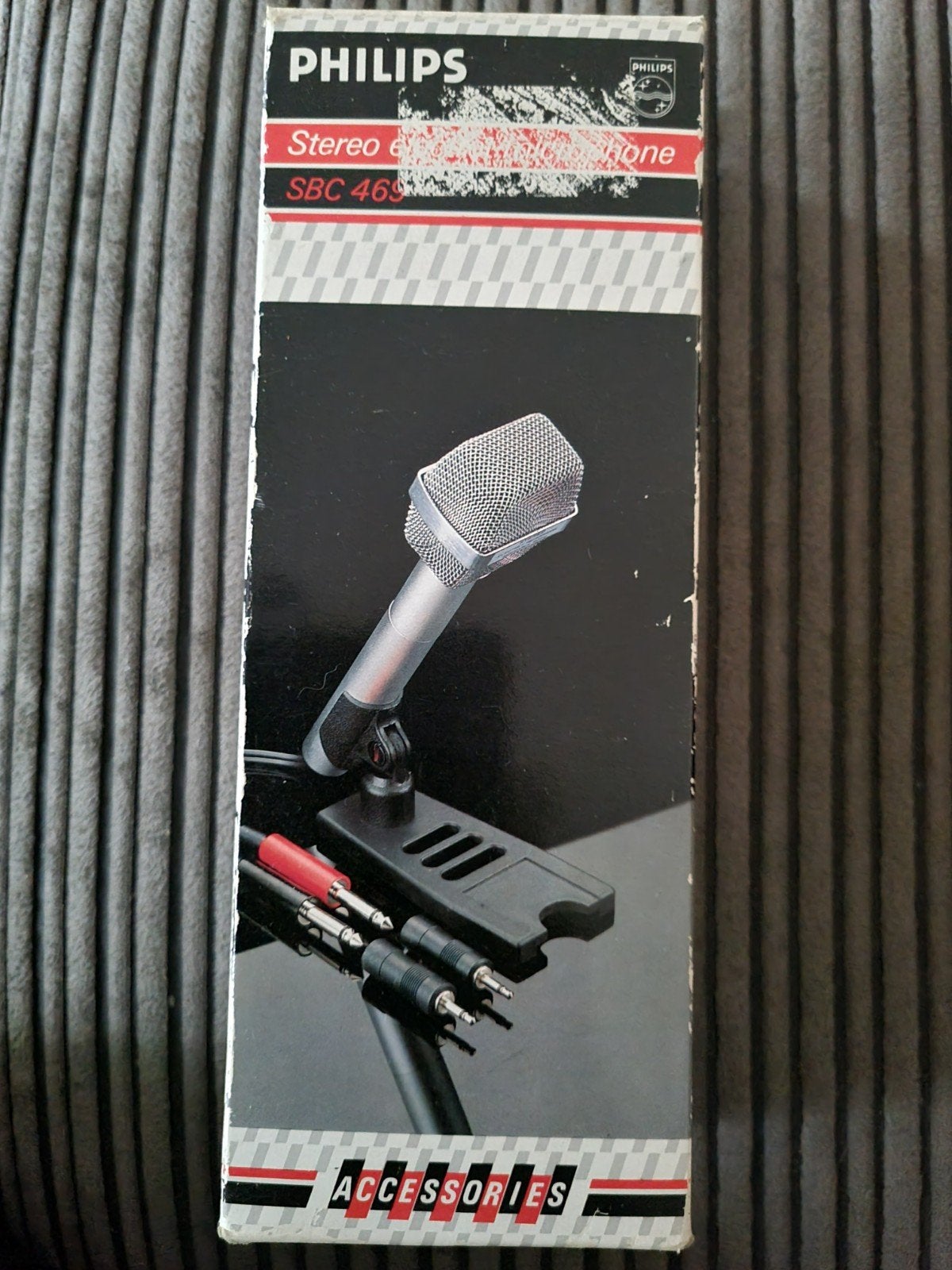 Philips SBC 469 Uni-directionele Stereo Electret Microfoon, Ophalen of Verzenden, Zo goed als nieuw, Studiomicrofoon