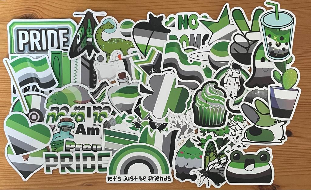 Aromantische, aseksueel(Lgbtq+) stickers, Hobby en Vrije tijd, Stickers en Plaatjes, Verzenden, Nieuw, Meerdere stickers