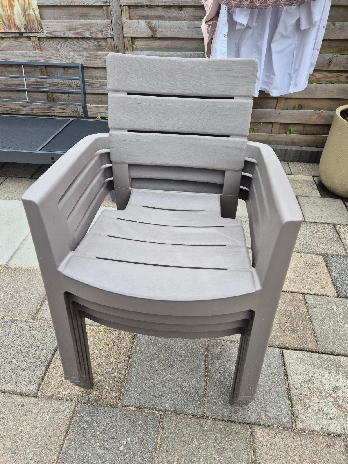 Allibert Ibiza stapelstoelen tuinstoelen, Ophalen, Gebruikt, Kunststof, Stapelbaar