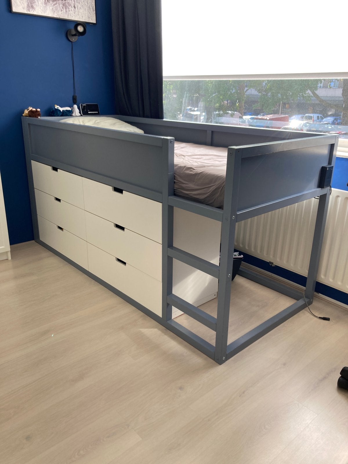 Hoogslaper, Ophalen, Eenpersoons, Zo goed als nieuw, 90 cm