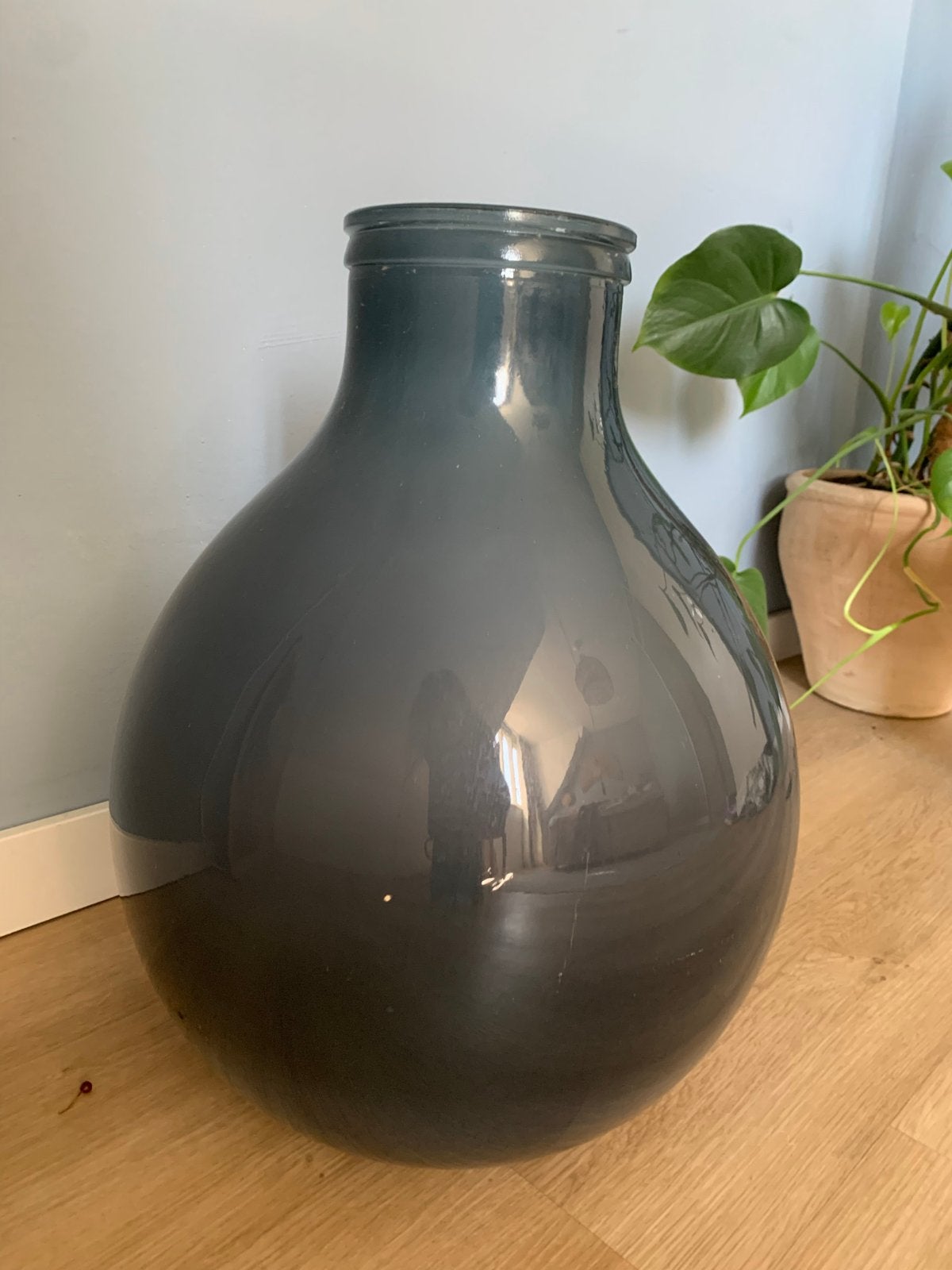 Mica Decorations vaas Civita blauw D 37 H 46 cm, Ophalen, Blauw, Geschikt voor droogbloemen, 46 cm