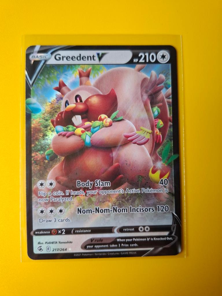 Greedent, Pokemon, 217/264, Verzenden, Zo goed als nieuw, Losse kaart, Foil