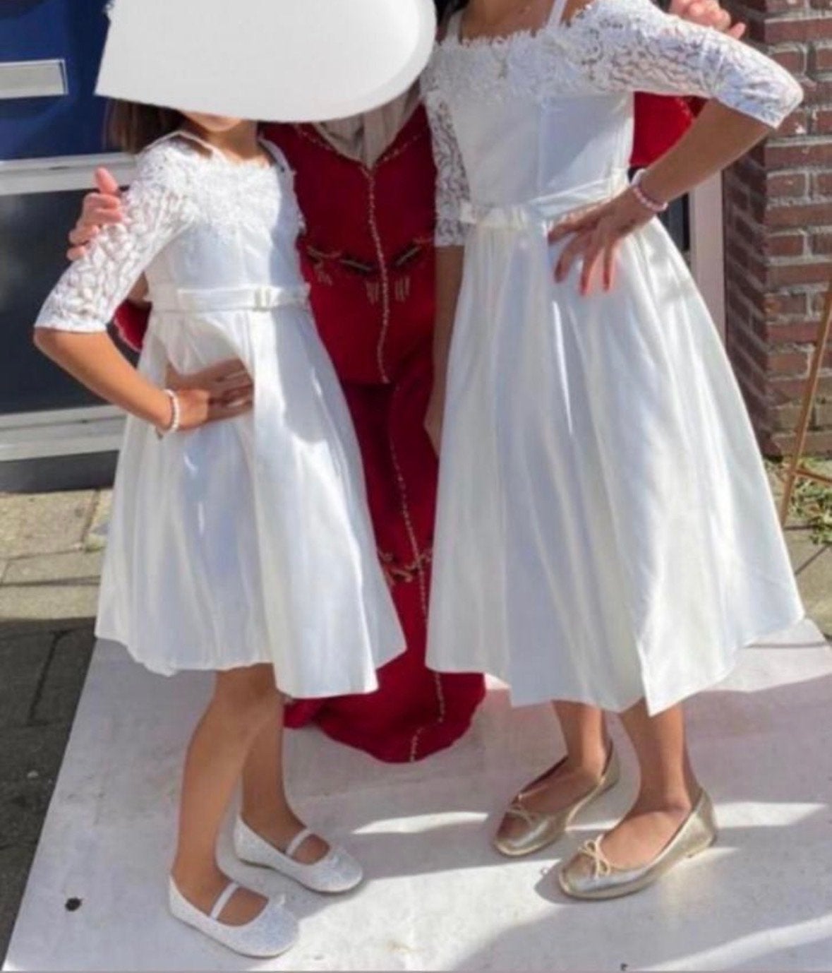 Witte communiejurkjes/feestjurkjes (2 stuks), Ophalen of Verzenden, Zo goed als nieuw, Meisje