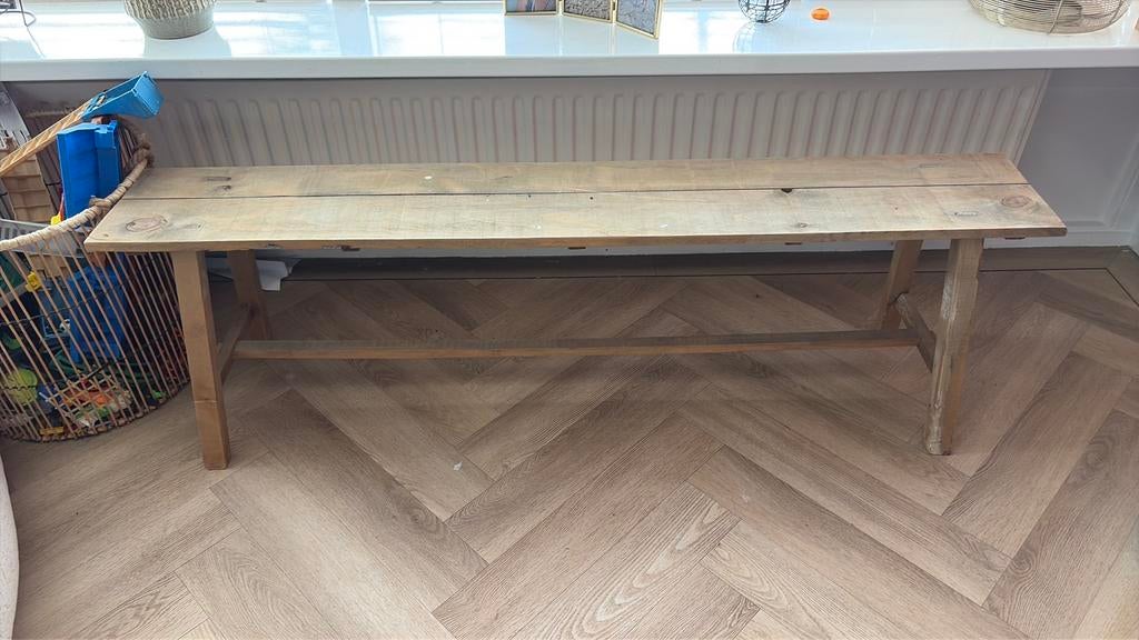 Houten decoratie bankje, Ophalen, Gebruikt