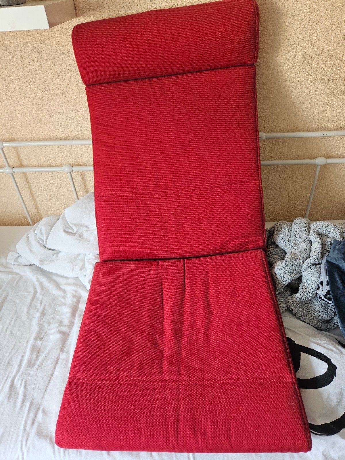 Rode stoel bekleding ikea stoel, Huis en Inrichting, Fauteuils, Ophalen of Verzenden, Zo goed als nieuw, 75 tot 100 cm, 50 tot 75 cm