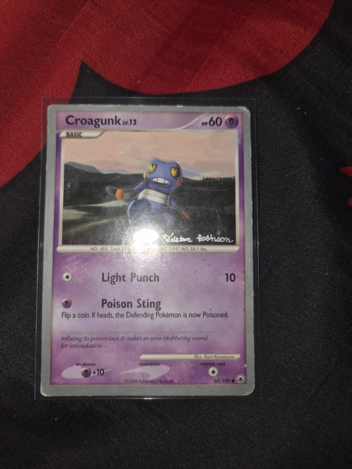 Croagunk Pokémon Kaart (Wereldkampioenschappen 2008), Ophalen of Verzenden, Gebruikt, Losse kaart