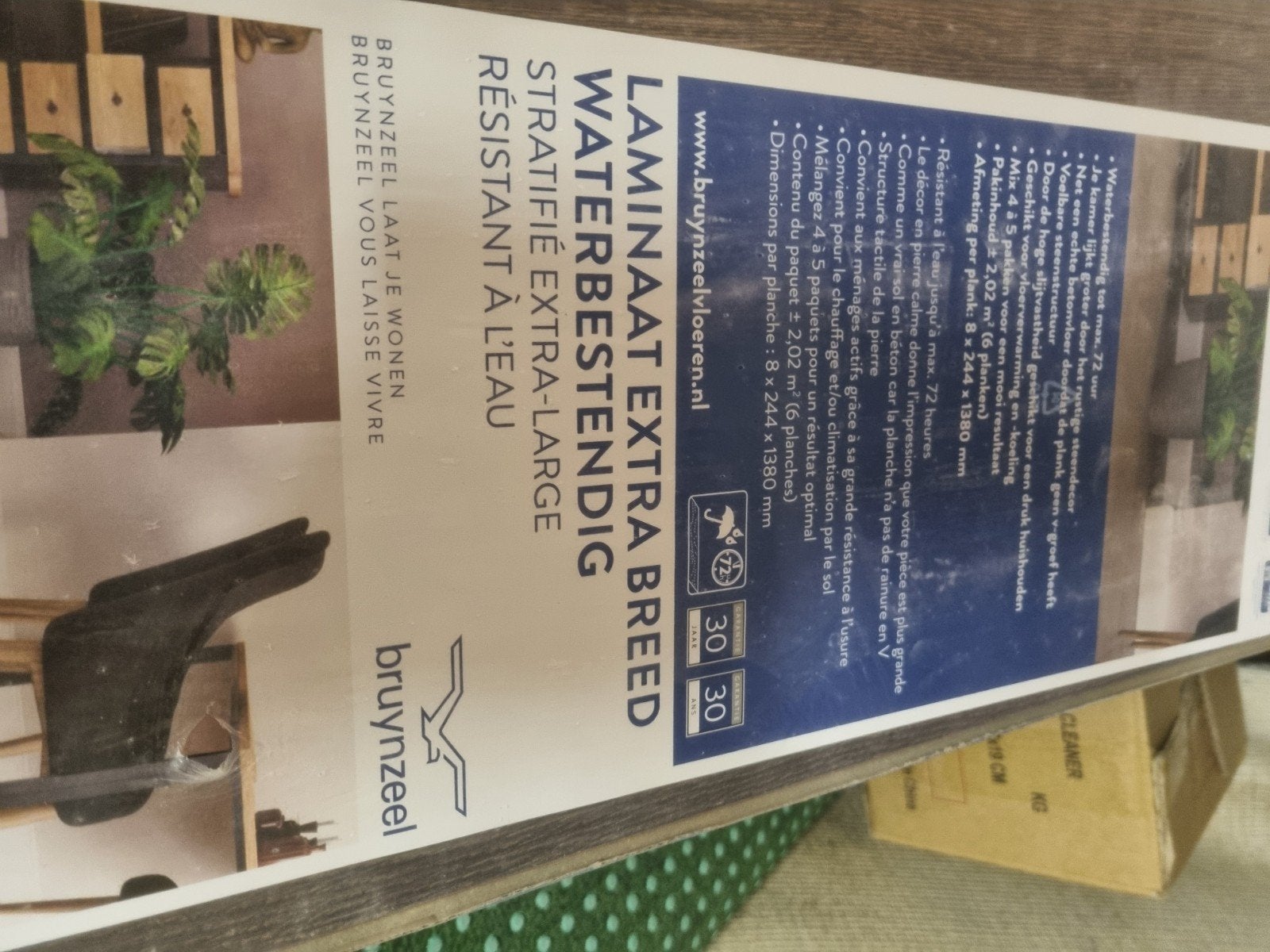 Bruynzeel Laminaat Extra Breed Waterbestendig, Doe-het-zelf en Verbouw, Nieuw, Ophalen of Verzenden, 10 m² of meer, 10 tot 30 cm