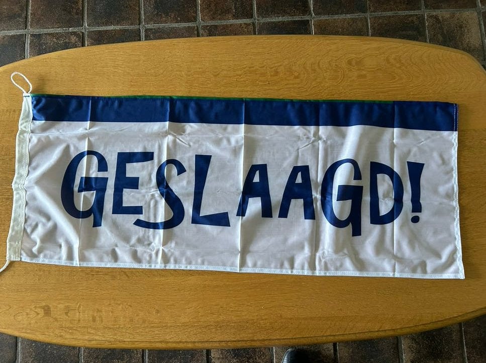 Geslaagd vlag met touw, Ophalen of Verzenden, Zo goed als nieuw