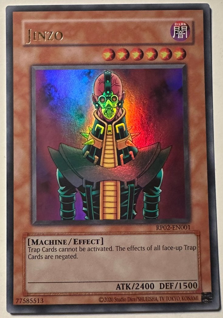 Yu-Gi-Oh! Jinzo RP02 Retro Pack Print !, Ophalen of Verzenden, Gebruikt, Losse kaart, Foil