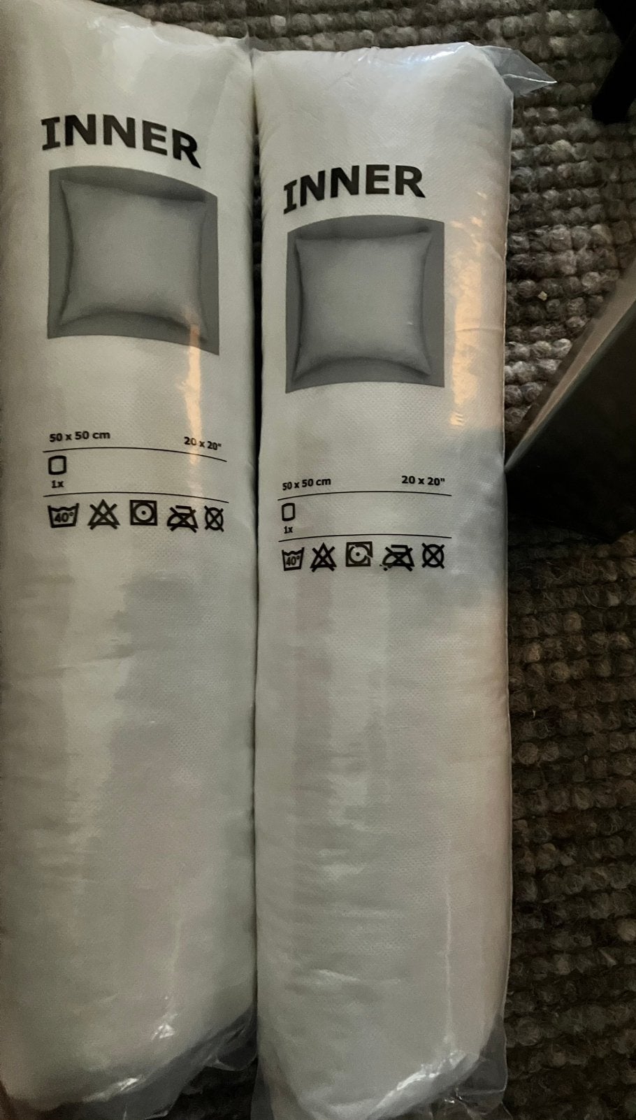 IKEA INNER kussen 50x50cm vulling wit NIEUW 2 stuks, Huis en Inrichting, Ophalen of Verzenden, Nieuw, Wit, Vierkant