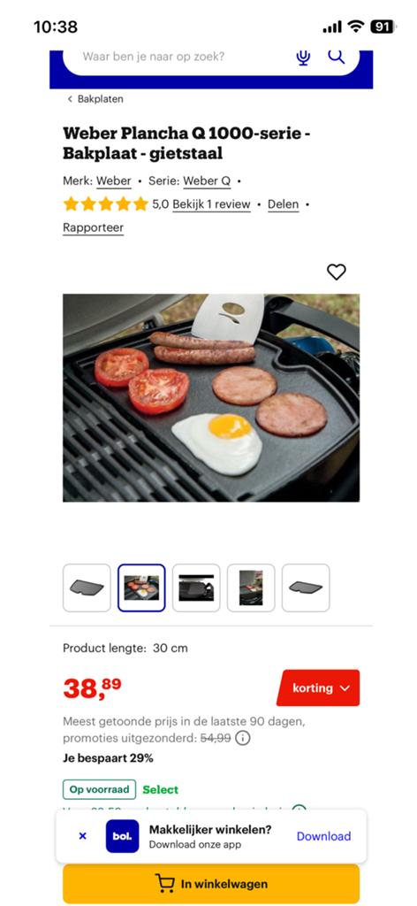 Weber bakplaat nieuw, Ophalen, Nieuw