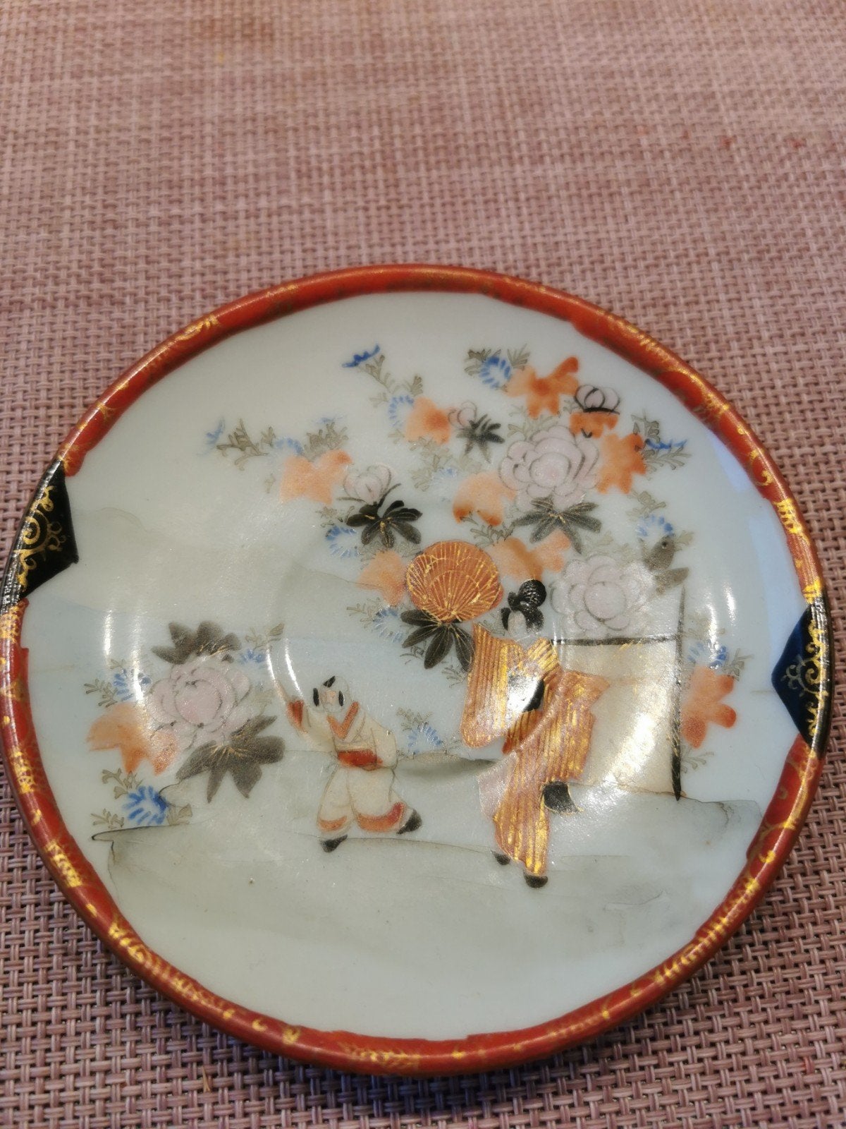 Antiek Japans Kutani Schoteltje 12cm, Ophalen of Verzenden