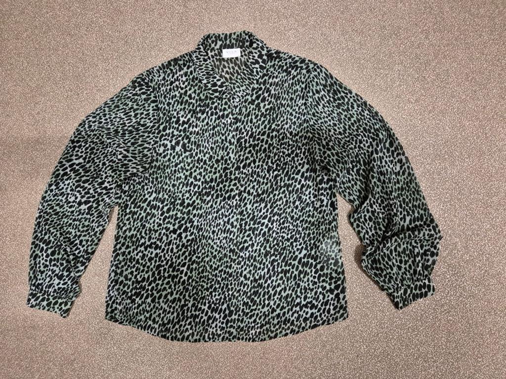Vila Zwart Groene Panter Blouse Maat L, Maat 38/40 (M), Zwart, Vila, Ophalen of Verzenden