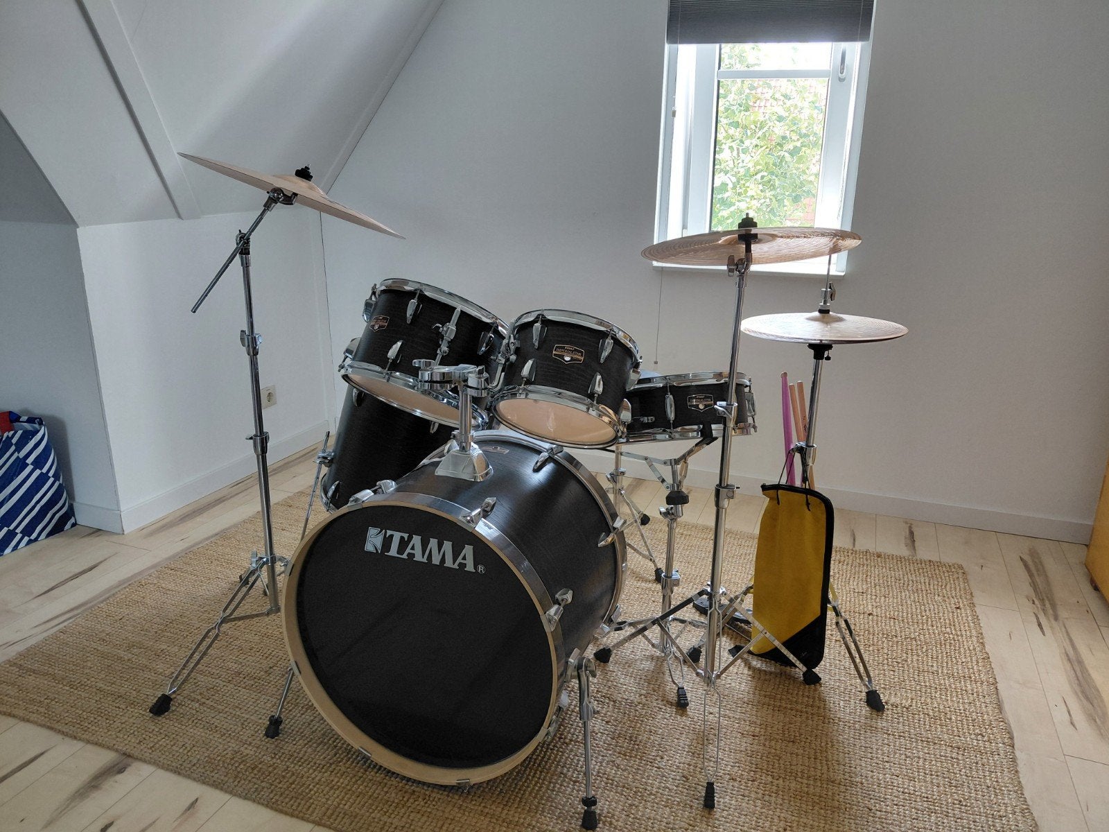 DRUMSTEL - Akoestisch Tama Imperialstar Black Maple drumstel, Ophalen, Tama