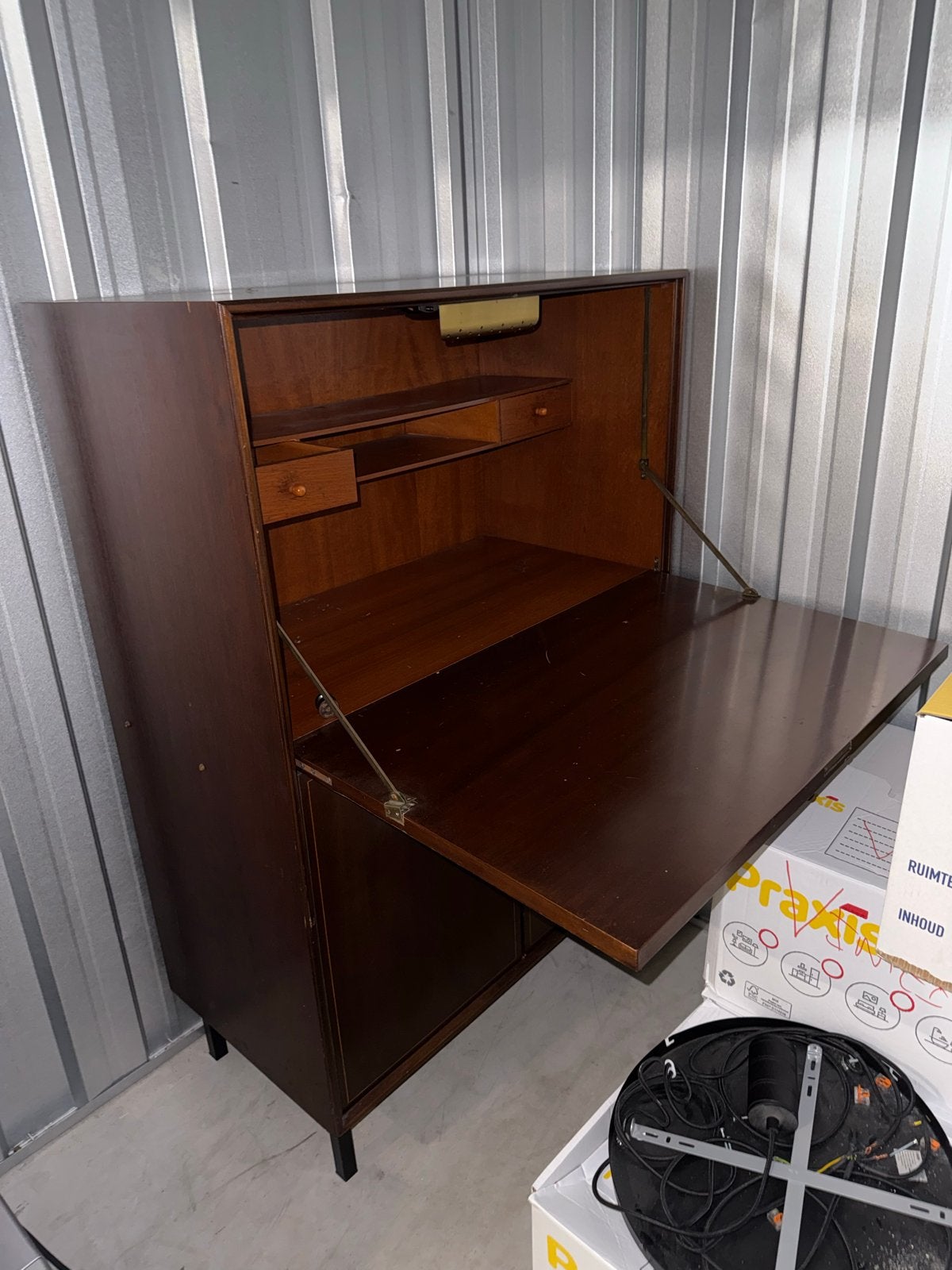 Vintage secretaire/bureaukast - Jaren '60, Antiek en Kunst, Antiek | Meubels | Kasten, Ophalen
