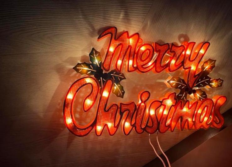 Vintage kerstverlichting Merry Christmas, Diversen, Ophalen of Verzenden, Zo goed als nieuw