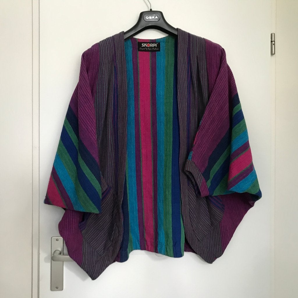Skorpi handgeweven jasje one size, Verzenden, Zo goed als nieuw, Maat 42/44 (L), Blauw