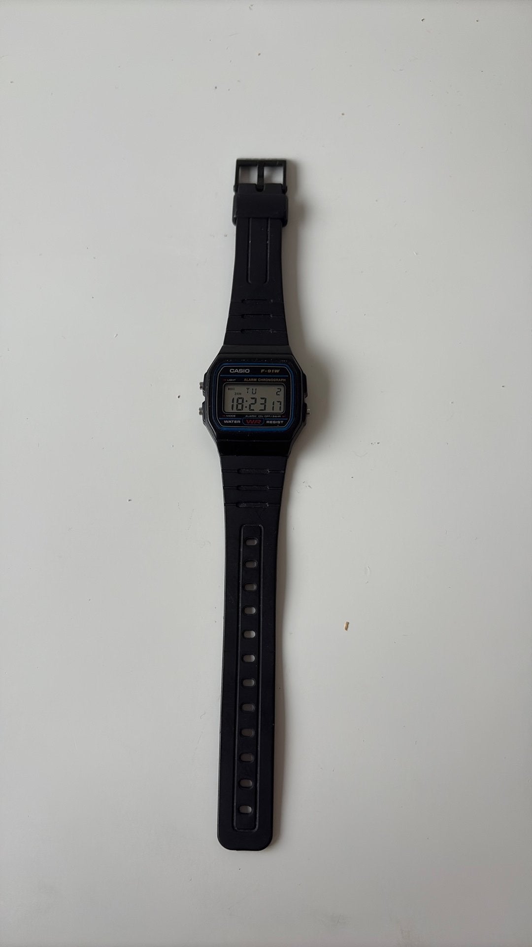 Casio F-91W digitaal horloge - Zwart, Sieraden, Tassen en Uiterlijk, Horloges | Dames, Overige merken, Kunststof, Gebruikt, Polshorloge