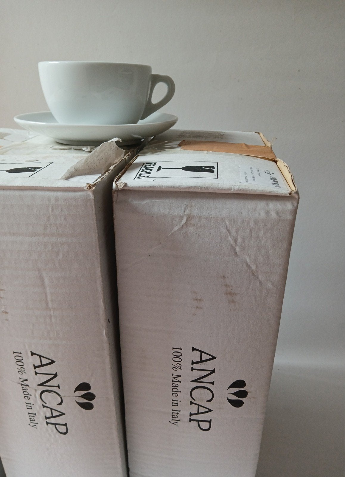 2 DOZEN ANCAP PORSELEINE CAPPUCC. LARGE/MOSA/ILLY/NESPRESSO, Ophalen, Nieuw, Overige stijlen, Kop(pen) en/of Schotel(s)