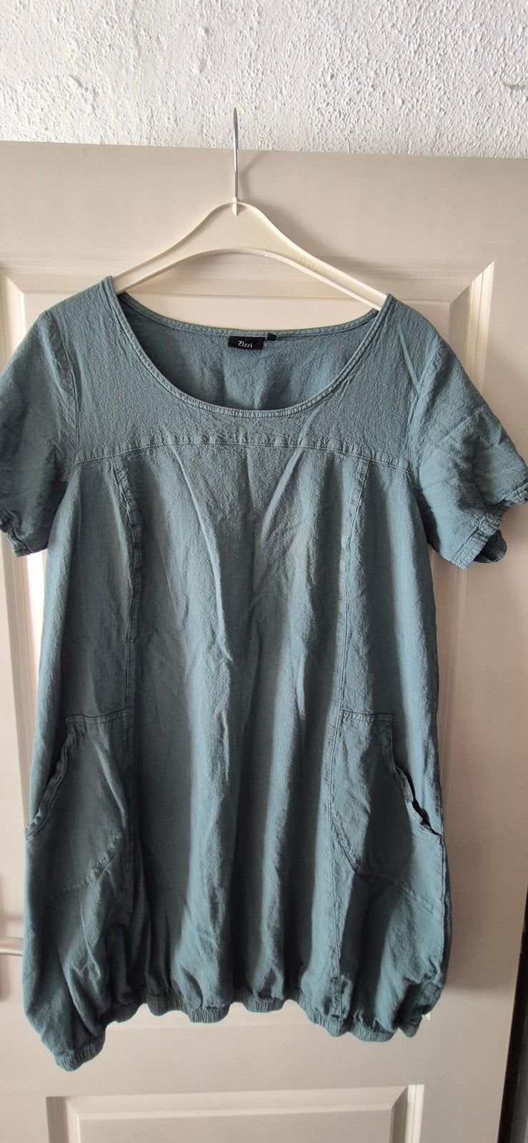 Zizzi jurk, maat 46/48(xxl), blauwgroen, zo goed als nieuw, Ophalen, Zizzi, Blauw, Maat 46/48 (XL) of groter