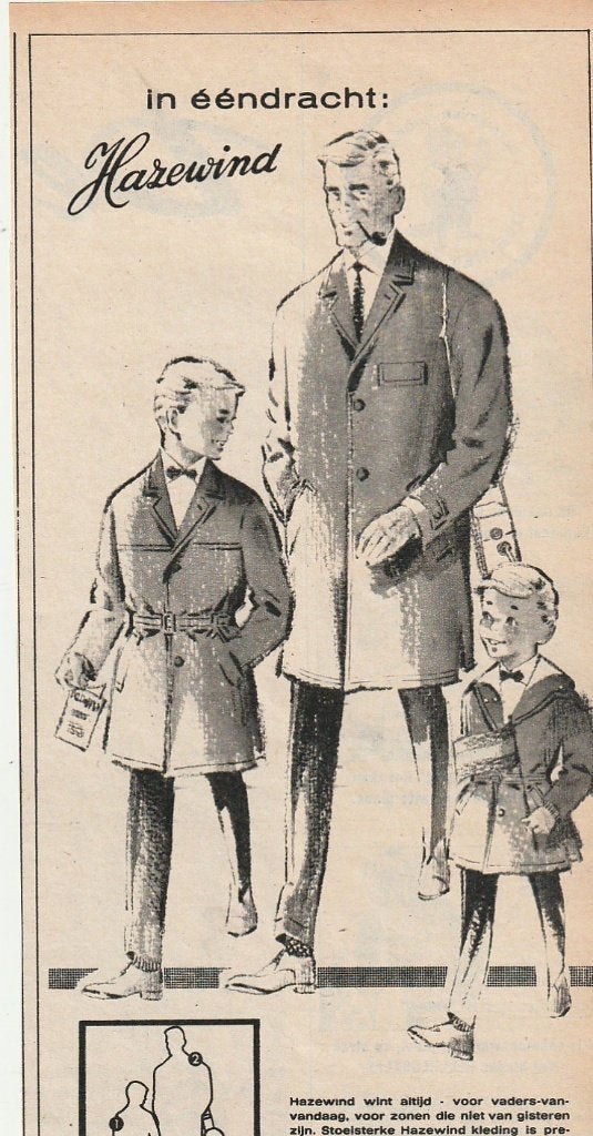 Retro reclame 1962 Hazewind jongensmode Jimmy en Merano, Verzenden, Overige typen