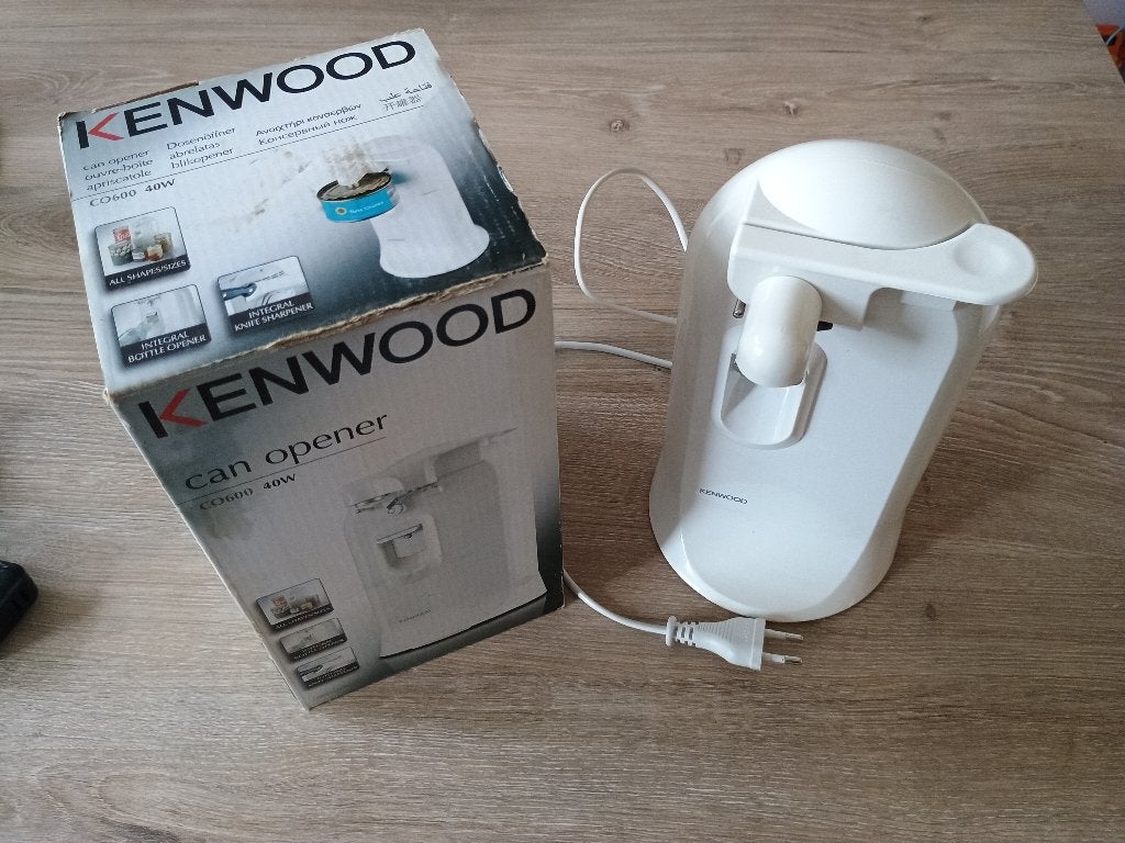 Kenwood co600 40w elektrische blik can opener, Kunststof, Ophalen of Verzenden, Wit, Overige merken
