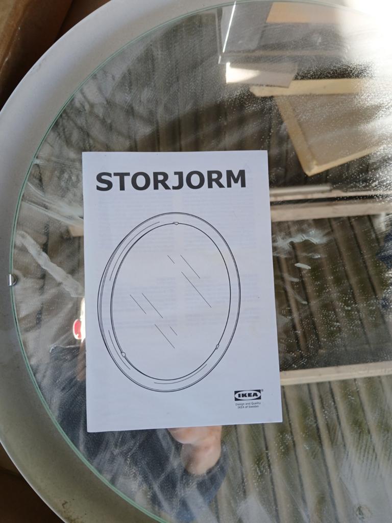 IKEA STORJORM spiegel met verlichting - Nieuw in doos, Ophalen, Minder dan 50 cm, Rond, Nieuw