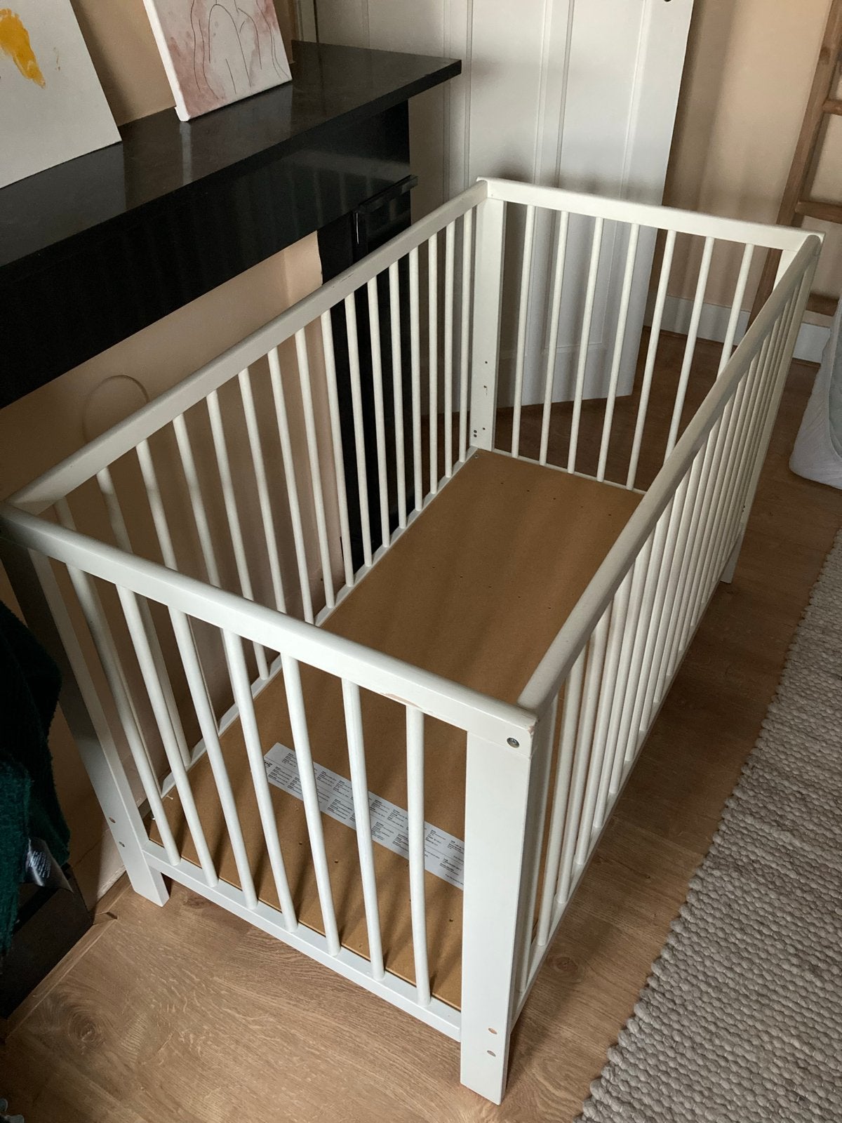 Gebruikt ledikantje 60x120 cm - gratis af te halen in Arnhem, Ophalen, Gebruikt, Wit, 190 cm of minder