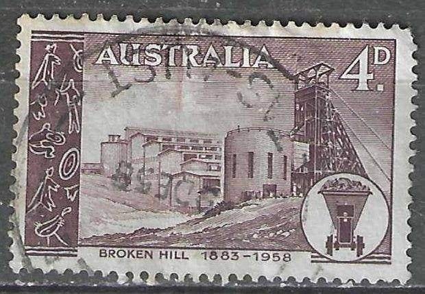 Australie 1958 - Yvert 246 - Zilvermijn Broken Hill (ST), Verzenden, Gestempeld
