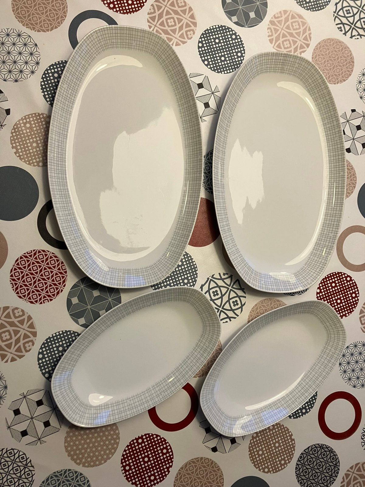 Arzberg 4 schalen met geruit motief, Ophalen, Arzberg, Vintage, Porselein