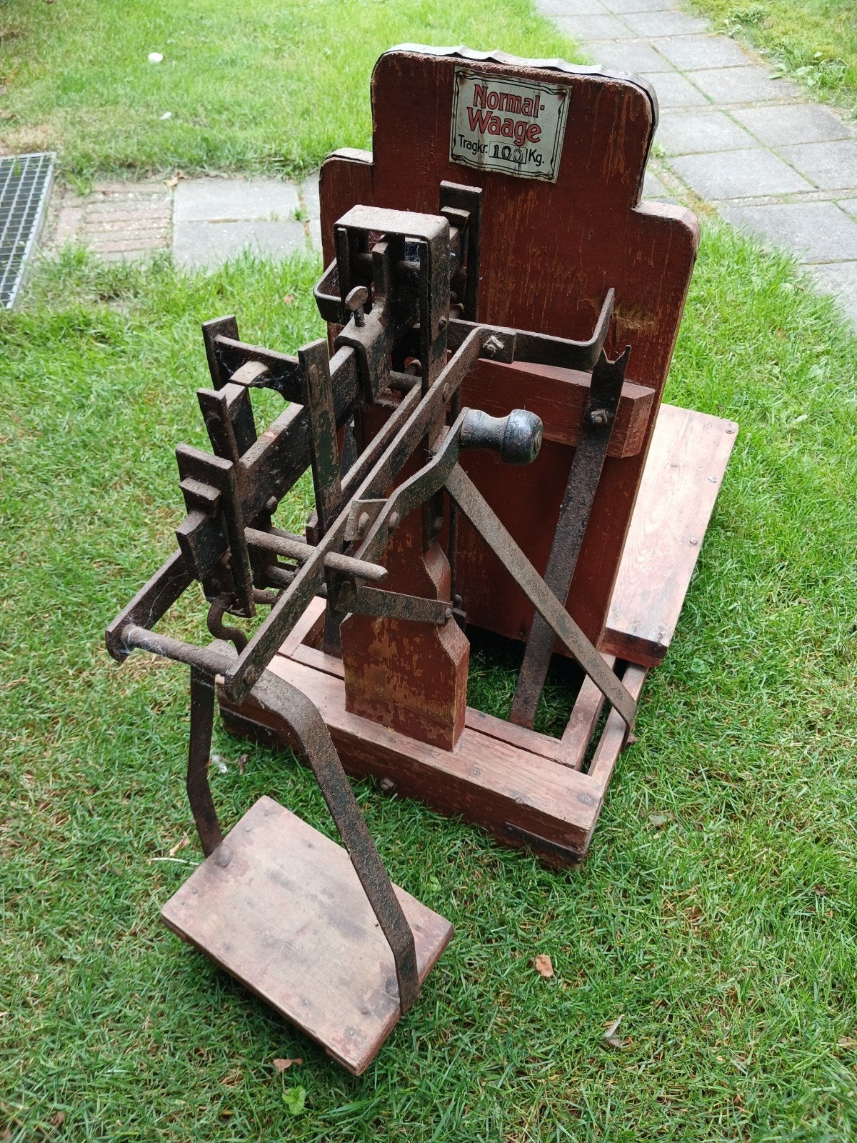 Antieke Bascule Weegschaal - Normal-Waage 100 Kg, Ophalen
