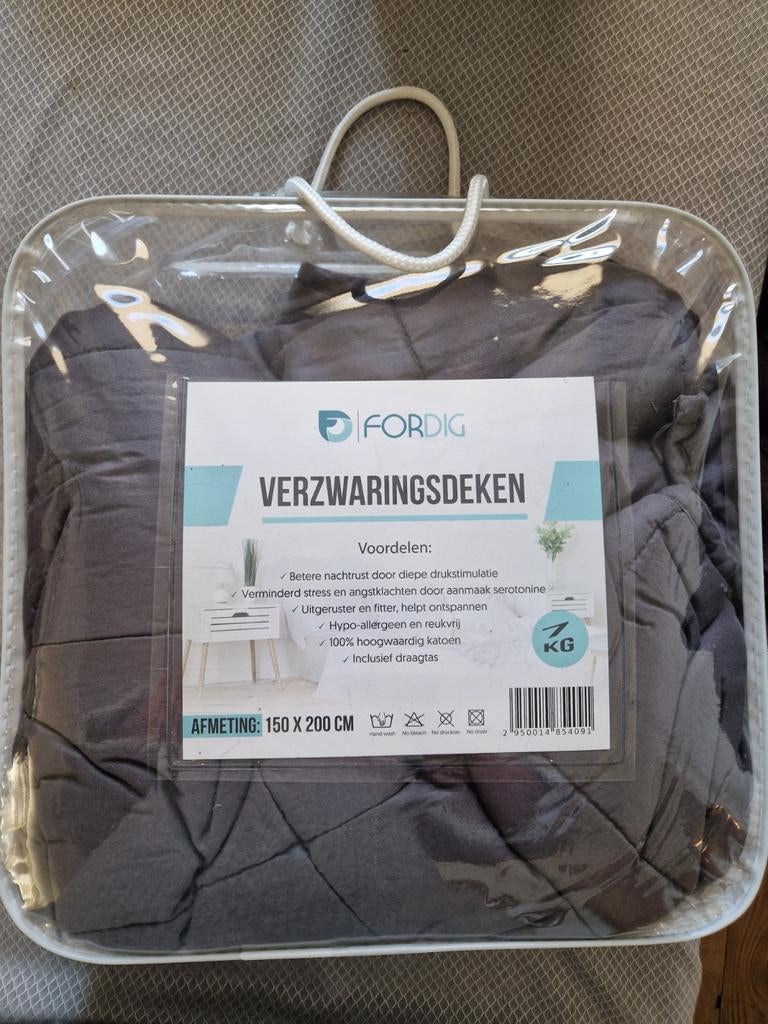 Verzwaringsdeken 7 kilo, Ophalen, Eenpersoons, Grijs, Deken of Dekbed