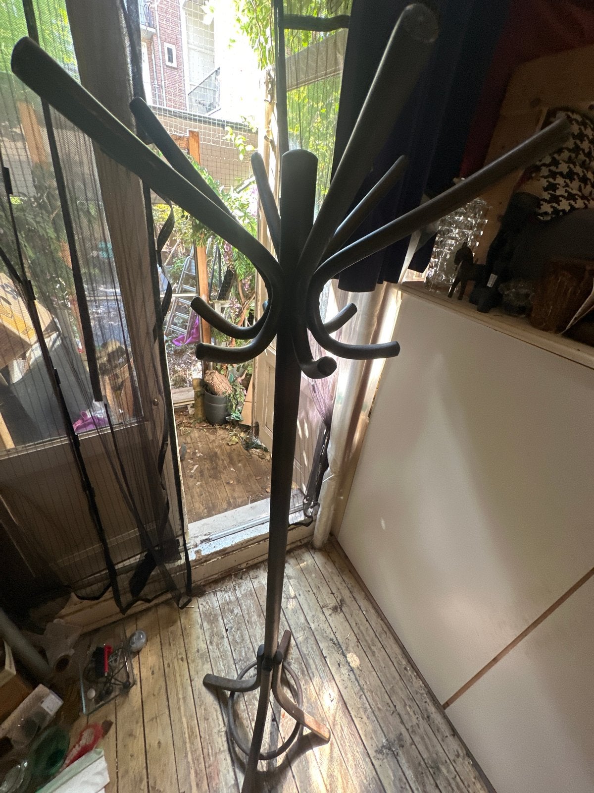 Vintage houten staande kapstok, Huis en Inrichting, Woonaccessoires | Kapstokken, Ophalen, Gebruikt, Staande kapstok, 150 tot 200 cm