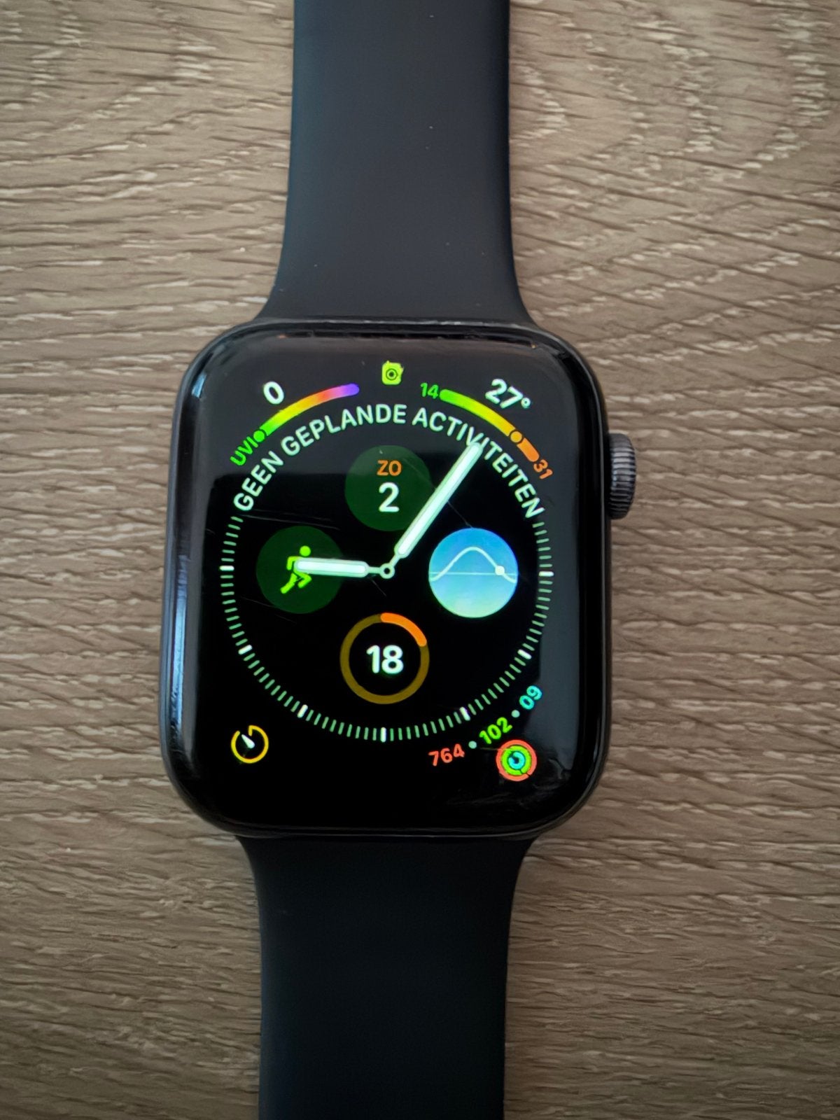 Apple Watch Series 5 GPS 44 mm Space Grey – Incl. sportband, Gebruikt, Hartslag, Zwart, IOS