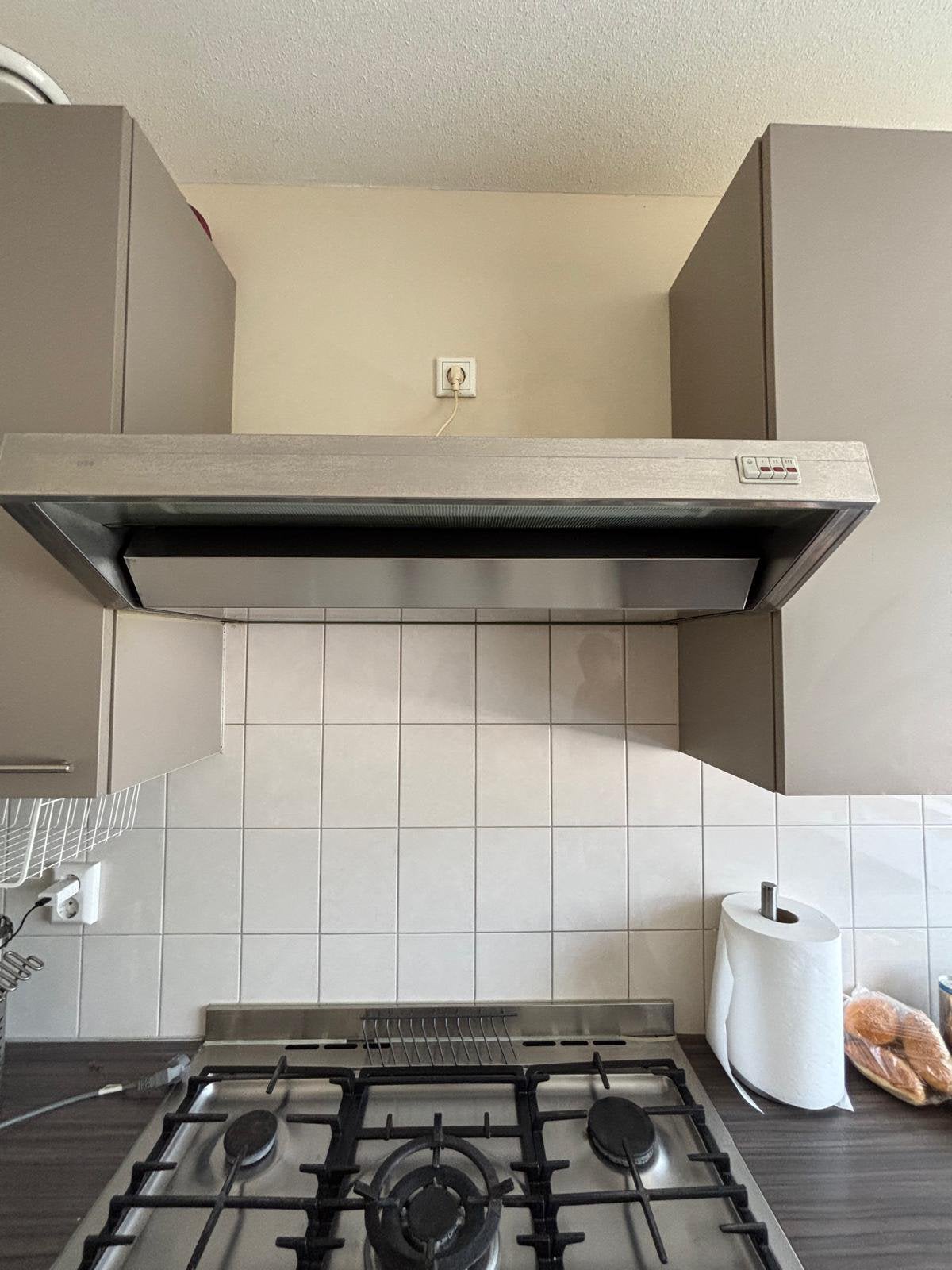 5 pit fornuis met afzuigkap, Ophalen, Gebruikt, 60 cm of meer