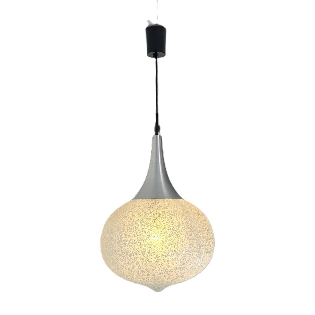 Vintage Iceglass plafondlamp van Doria Leuchten, D, Doria leuchten, Zo goed als nieuw, D