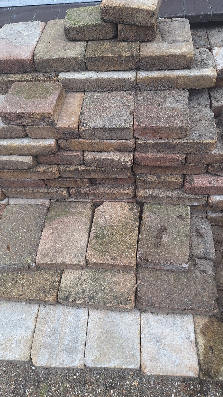 Gratis: Gebruikte tuintegels 30x20 bonte kleur, ca. 16m2, Ophalen